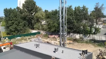 Устройство балластной кровли котельной завода